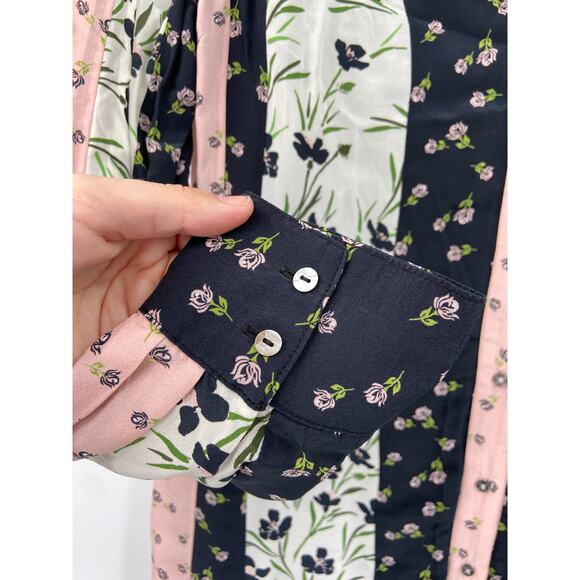 Nicole Miller Tulip Ditzy Floral Long Sleeve Button Down Dress Size 8 - Picture 5 of 8
